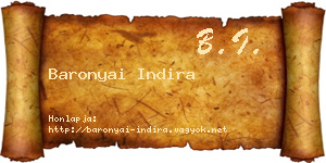 Baronyai Indira névjegykártya